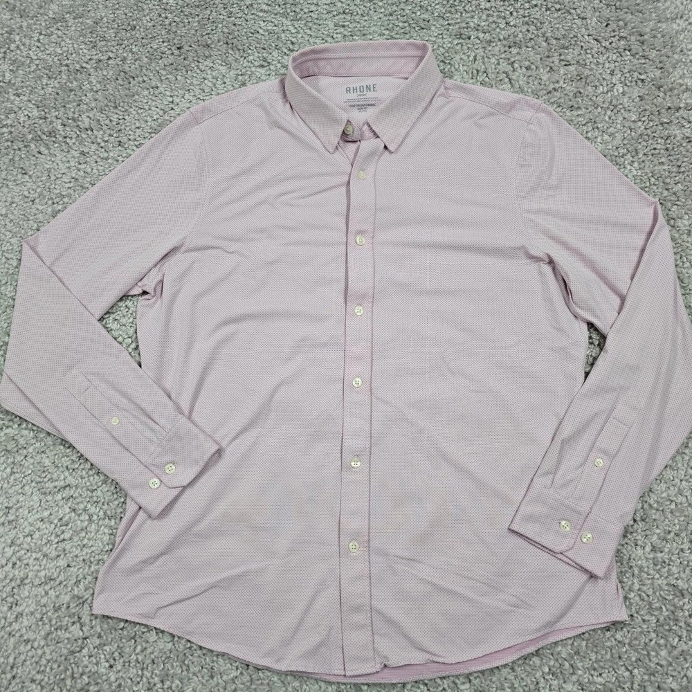Rhone Commuter Shirt Mens XL Pink‎ Micro Pattern Performance Stretch Minimalist